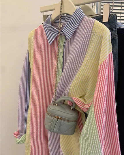 Ladies Casual Stripe Blouse - Fashionable Striped Shirts for Women - Next Level