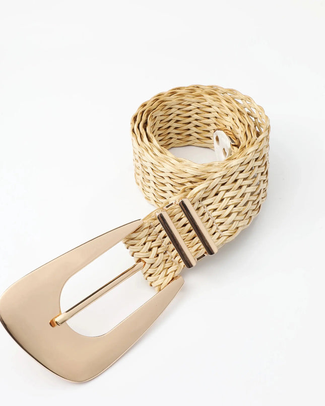 Women's Braided Belt with Irregular Metal Clasp - Next Level