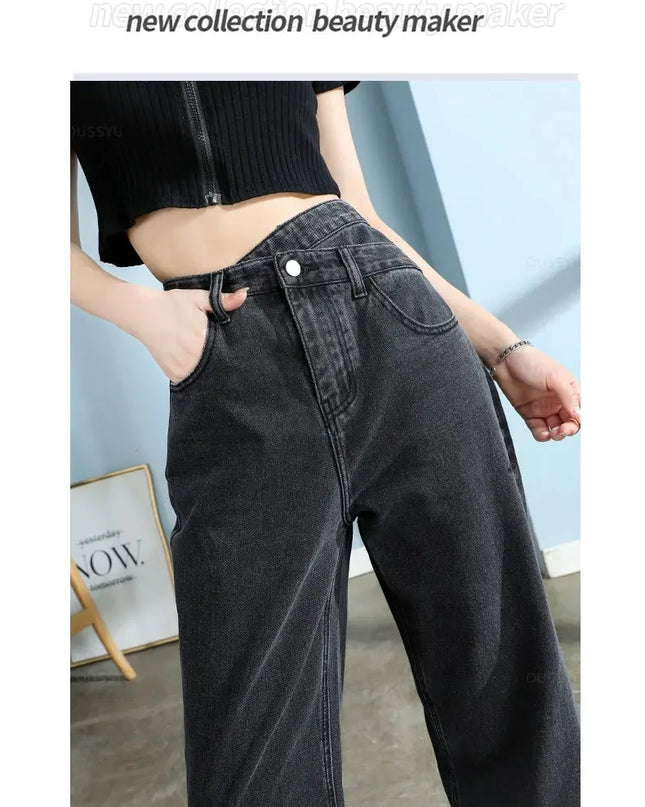 High Quality Wide Leg Cotton Jeans for Women - Stylish Denim Fashion - Next Level