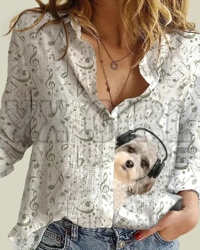 YX GIRL Shiba Inu Women's Music T-shirt for Music Lovers - Next Level