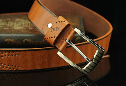 Men's Luxury Belt with Pin Buckle & Letter Print – Elevate Your Style - Next Level