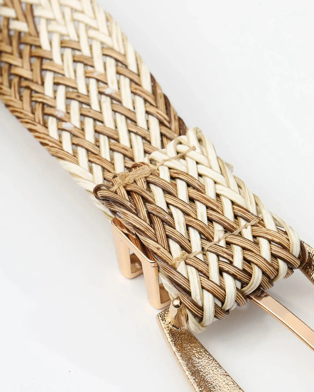 Women's Braided Belt with Irregular Metal Clasp - Next Level