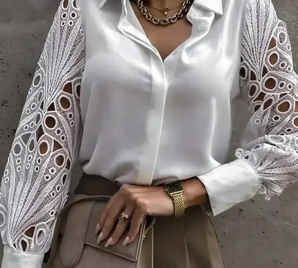 Weiße Spitzenbluse Damen - Elegante und sexy Herbstmode für Frauen - Next Level