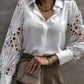 White Lace Hollow Out Blouse for Women - Sexy Autumn Style - Next Level