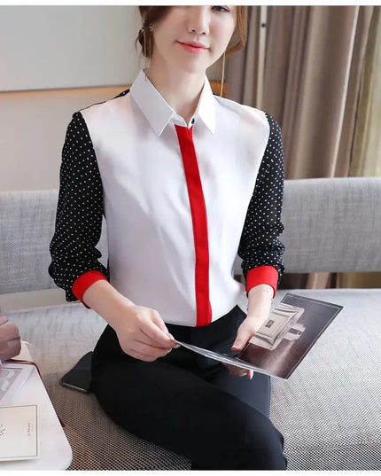 Office Lady Loose Lace Chiffon Shirts for Spring Fashion - Next Level