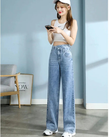 High Quality Wide Leg Cotton Jeans for Women - Stylish Denim Fashion - Next Level