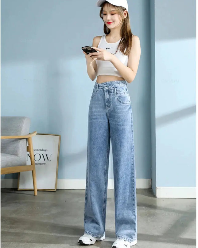 High Quality Wide Leg Cotton Jeans for Women - Stylish Denim Fashion - Next Level