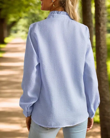 Women's Elegant Office Shirt - Solid Color Long Sleeve for Modern Professionals - Next Level