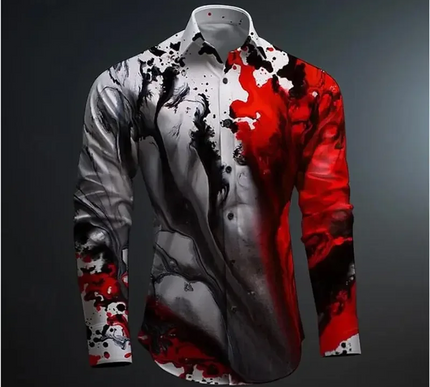 Herren 3D Druck Freizeithemden für Frühling und Sommer - Next Level