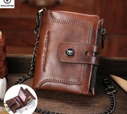 BULLCAPTAIN Leather Wallet for Men - Genuine Leather Business Wallet - Next Level