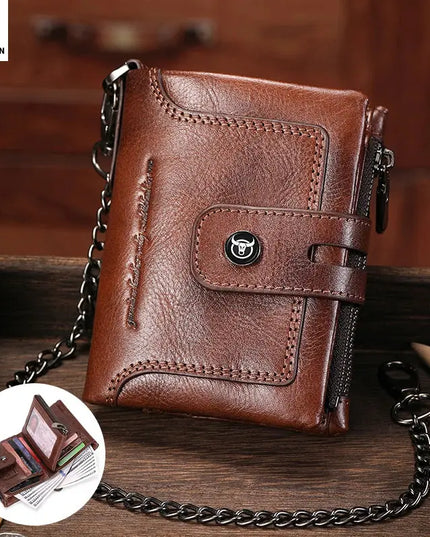 BULLCAPTAIN Leather Wallet for Men - Genuine Leather Business Wallet - Next Level