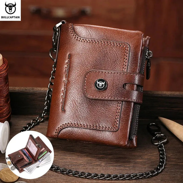 BULLCAPTAIN Leather Wallet for Men - Genuine Leather Business Wallet - Next Level