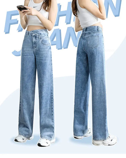 High Quality Wide Leg Cotton Jeans for Women - Stylish Denim Fashion - Next Level