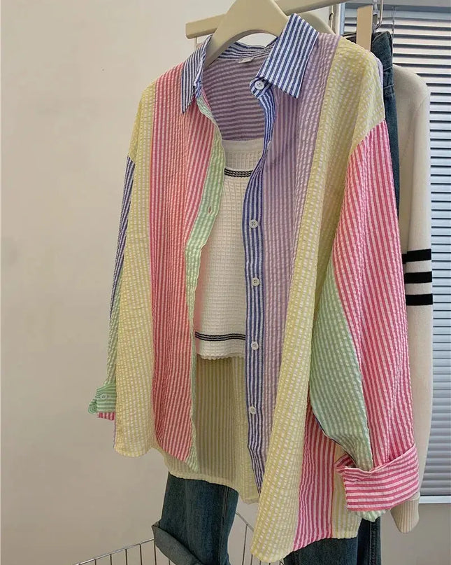 Ladies Casual Stripe Blouse - Fashionable Striped Shirts for Women - Next Level