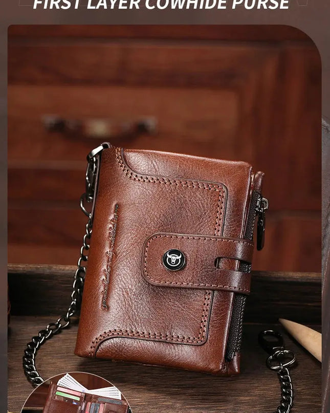 BULLCAPTAIN Leather Wallet for Men - Genuine Leather Business Wallet - Next Level