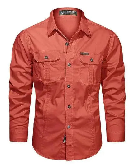 Cargo Shirts for Men Long Sleeve Casual Cotton Shirts - Next Level