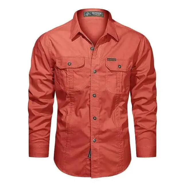 Cargo Shirts for Men Long Sleeve Casual Cotton Shirts - Next Level