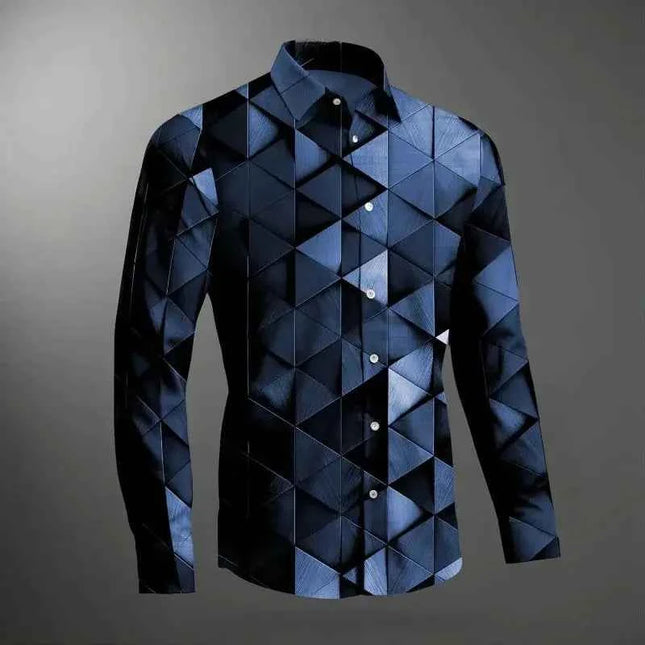 Texture Geometric Pattern Hawaiian Shirts For Men - Next Level