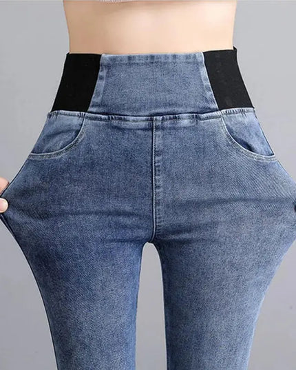 Elastic Waist Skinny Jeans Women for Spring Fashion - Next Level
