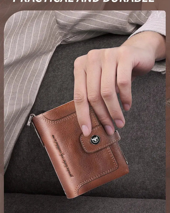 BULLCAPTAIN Leather Wallet for Men - Genuine Leather Business Wallet - Next Level