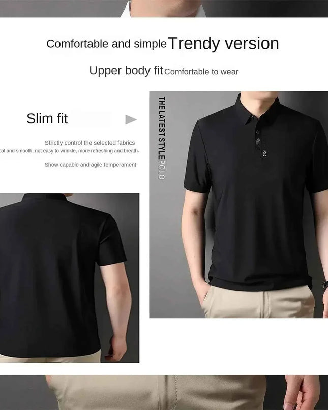 Ice Silk Embroidery Polo Shirt 2025 New Summer Lapel - Next Level