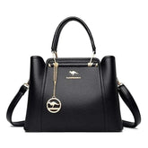 luxurious soft leather purses collection in black and blue, elegant design and smooth texture