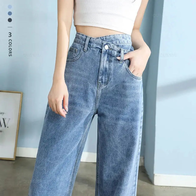 High Quality Wide Leg Cotton Jeans for Women - Stylish Denim Fashion - Next Level