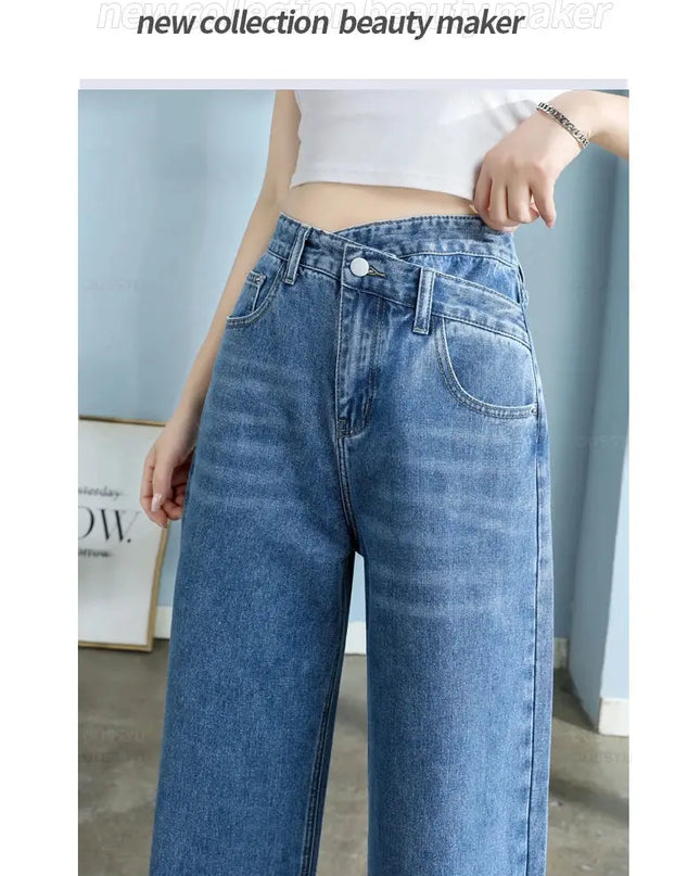 High Quality Wide Leg Cotton Jeans for Women - Stylish Denim Fashion - Next Level