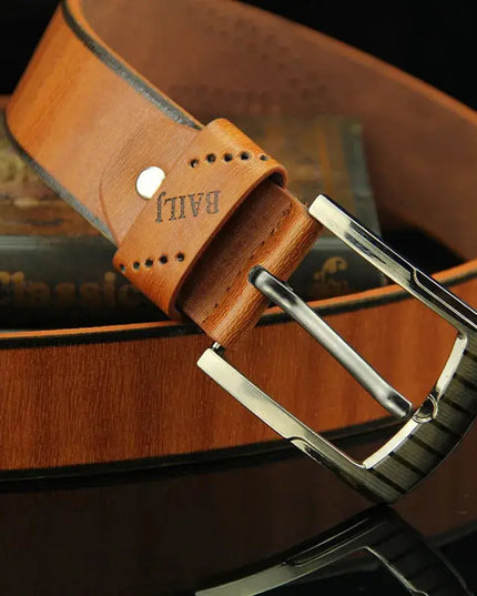 Men's Luxury Belt with Pin Buckle & Letter Print – Elevate Your Style - Next Level