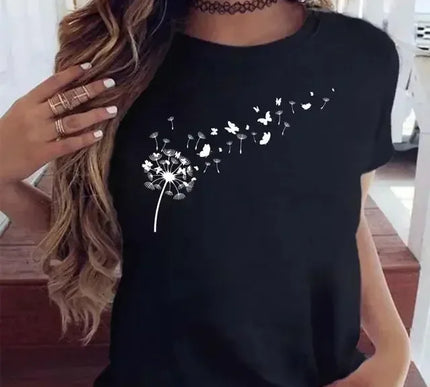 Damen Löwenzahn Top - Neues Rundhalsdruck Design - Next Level