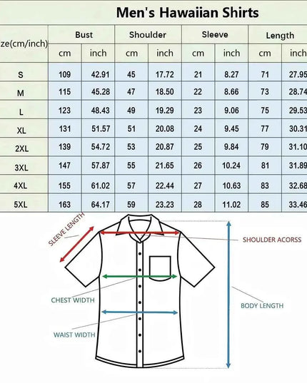 Hawaiian Shirts for Men Black Print High-Quality - Next Level