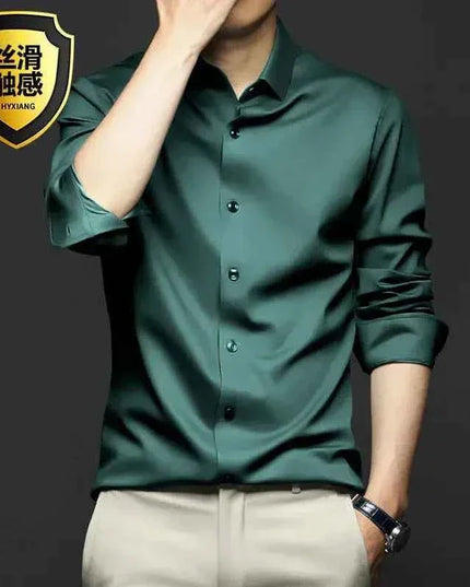 S-5XL Men's Long Sleeve Non-Iron Shirt - Wrinkle-Free Comfort and Style - Next Level