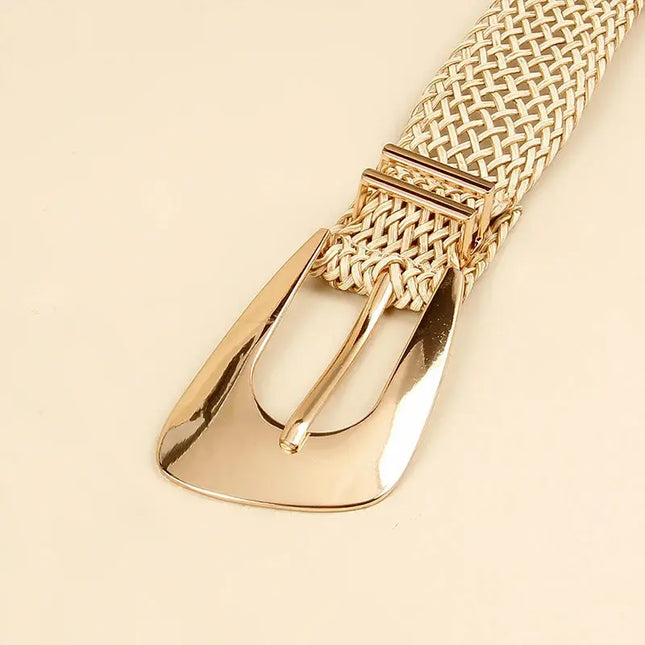 Women's Braided Belt with Irregular Metal Clasp - Next Level