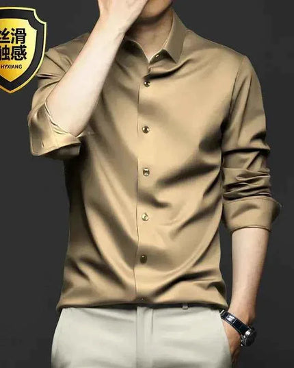 S-5XL Men's Long Sleeve Non-Iron Shirt - Wrinkle-Free Comfort and Style - Next Level