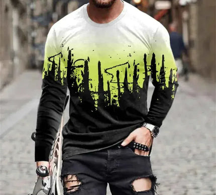 Retro Graffiti T-shirt - 3D Print Summer Men's Round Neck Tee - Next Level