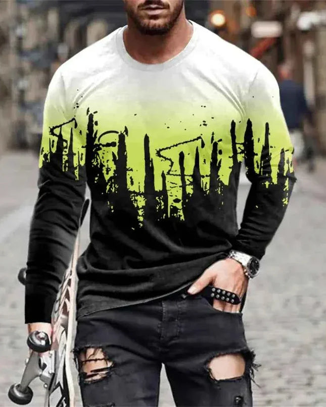 Retro Graffiti T-shirt - 3D Print Summer Men's Round Neck Tee - Next Level