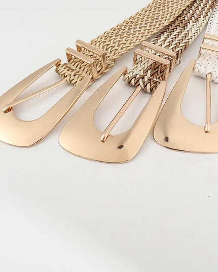 Women's Braided Belt with Irregular Metal Clasp - Next Level