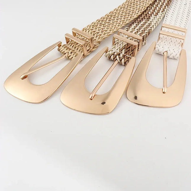 Women's Braided Belt with Irregular Metal Clasp - Next Level