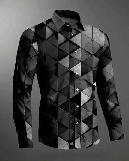 Texture Geometric Pattern Hawaiian Shirts For Men - Next Level