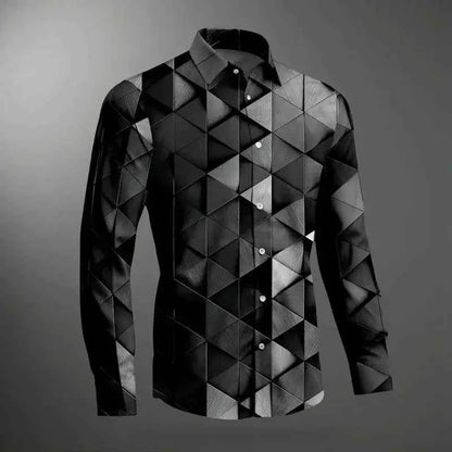 Texture Geometric Pattern Hawaiian Shirts For Men - Next Level