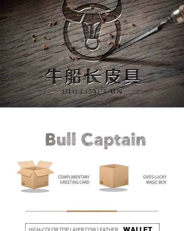 BULLCAPTAIN Leather Wallet for Men - Genuine Leather Business Wallet - Next Level