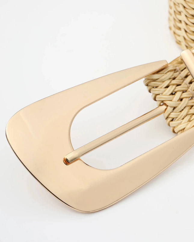Women's Braided Belt with Irregular Metal Clasp - Next Level