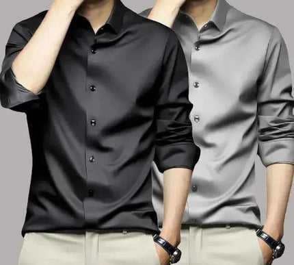 Herren Langarmhemd knitterfrei S-5XL - Stil und Komfort ohne Falten - Next Level