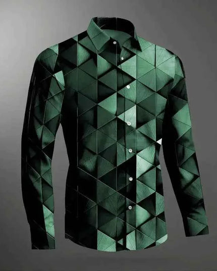 Texture Geometric Pattern Hawaiian Shirts For Men - Next Level