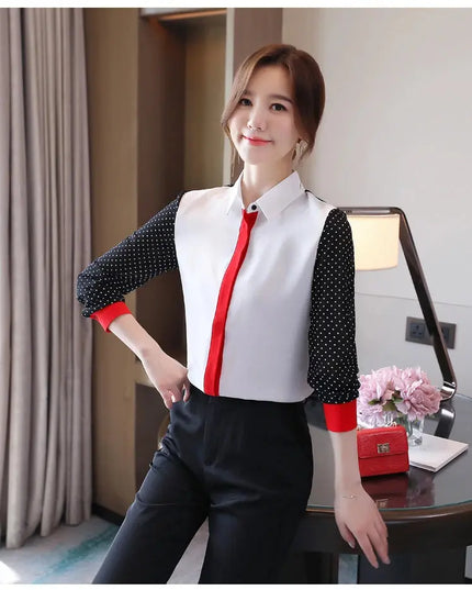 Office Lady Loose Lace Chiffon Shirts for Spring Fashion - Next Level
