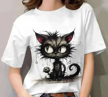 Lustiges Katzen Damen T-Shirt mit Wütendem Katzen-Print – Perfektes Geschenk für Tierliebhaberinnen - Next Level
