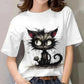 Funny Cat T Shirt for Women with Angry Cat Print - Short Sleeve - Next Level