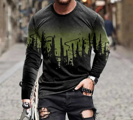 Retro Graffiti T-shirt - 3D Print Summer Men's Round Neck Tee - Next Level