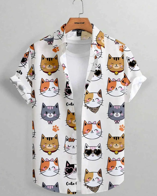 Unisex Fashion Cute Cat Print Casual Wear for Men - Next Level