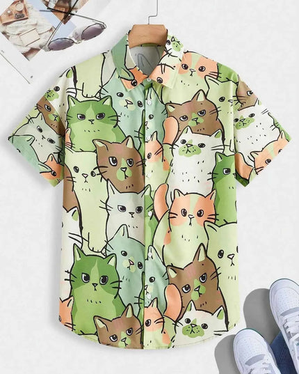 Unisex Fashion Cute Cat Print Casual Wear for Men - Next Level